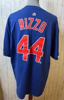 2016 Majestic Chicago Cubs Anthony Rizzo #44 T Shirt Men XL MLB Blue